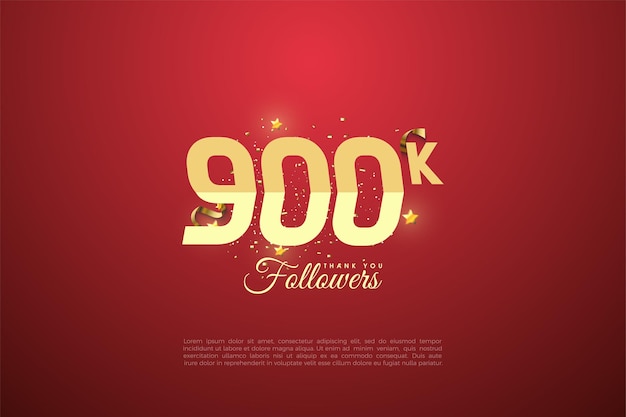 900k followers background with graded numbers