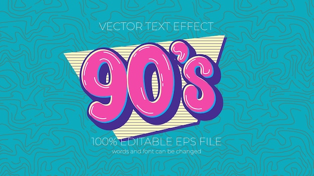 9039s text effect style EPS editable retro text effect