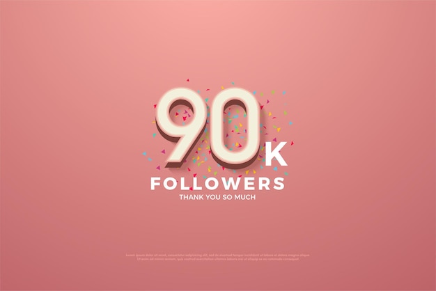 90k followers on pink background with no effect