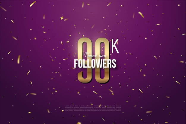 90k followers with numbers and gold spots.