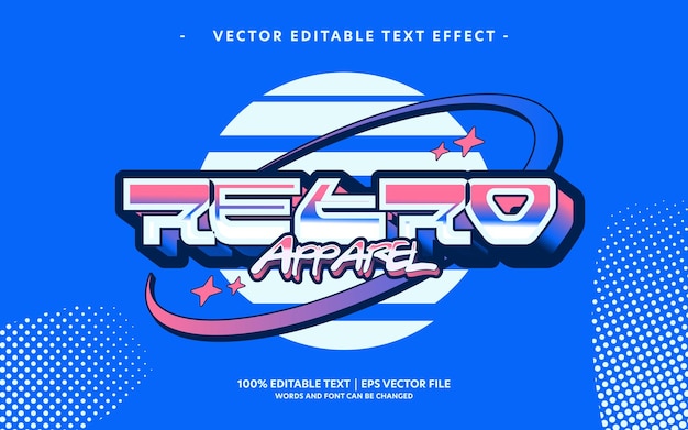 Vector 90s retro editable logo text vector