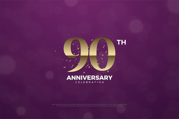 90th anniversary celebration on a simple background vector premium designs