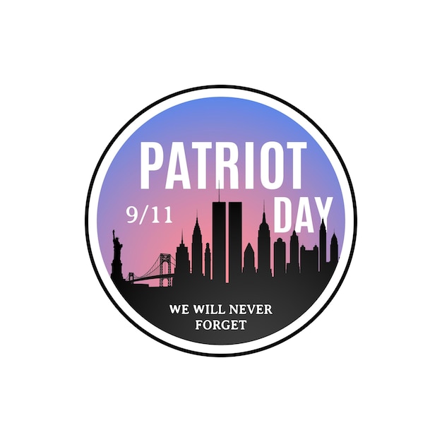 911 Patriot Day label with New York skyline