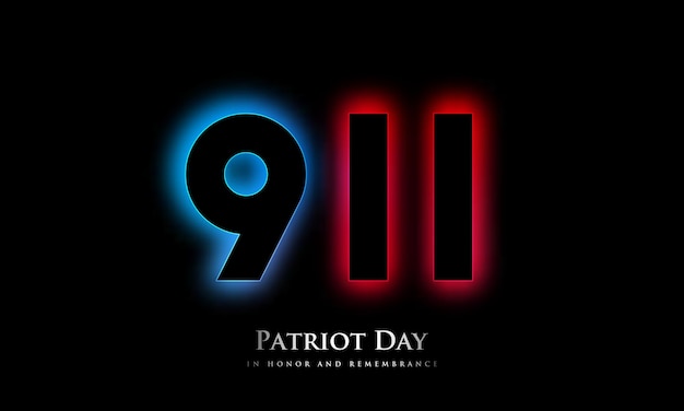 911 Patriot Day neon signboard Numbers glowing