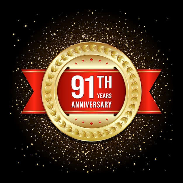 91th anniversary design template vector template illustration