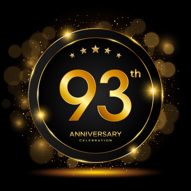 93th Anniversary Celebration Golden Anniversary Template Design Vector Template illustration