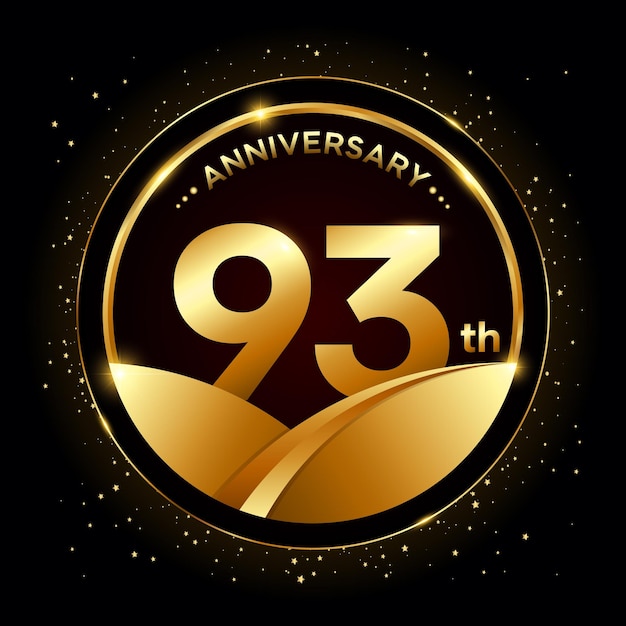 93th anniversary Golden anniversary template design Logo vector illustration