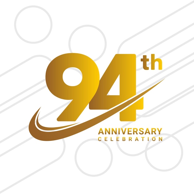 94th anniversary celebration golden anniversary celebration logo type isolated on white background vector illustration