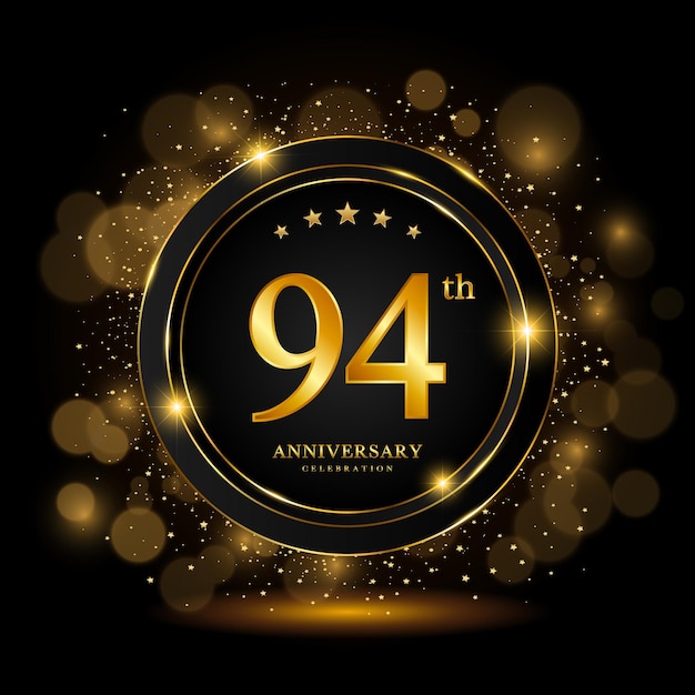 94th Anniversary Celebration Golden anniversary celebration template design Vector illustrations