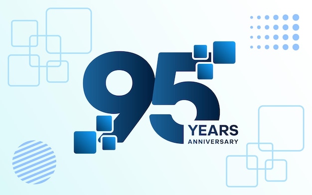 95 Year Anniversary celebration logotype Anniversary celebration template design Vector illustrations