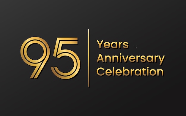 95th Anniversary template design with gold color for anniversary celebration Vector template