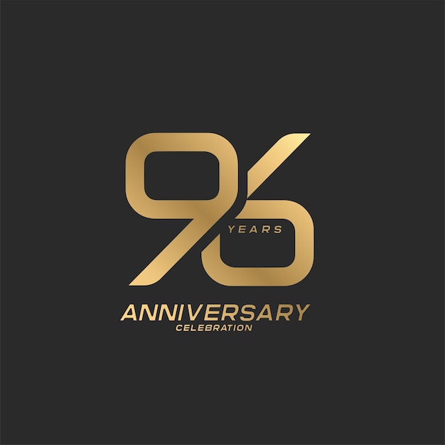 96 years anniversary celebration logotype with modern elegant number