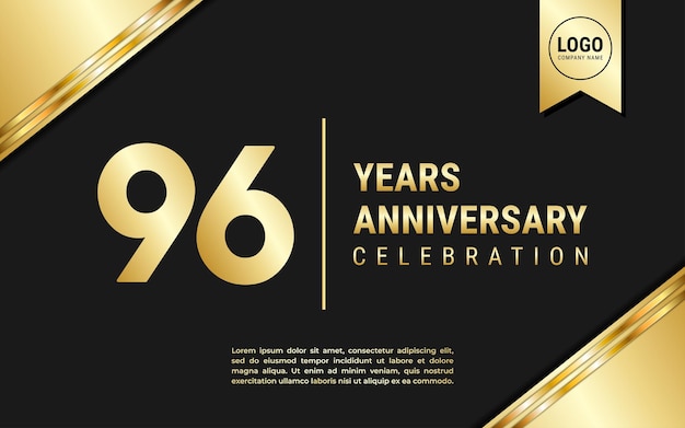 96 Years Anniversary template design Golden Anniversary Celebration vector illustration