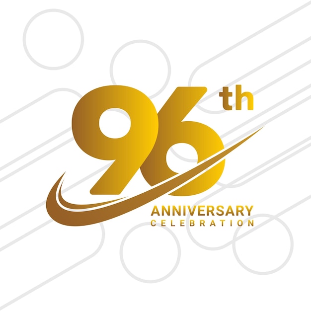 96th anniversary celebration golden anniversary celebration logo type isolated on white background vector illustration