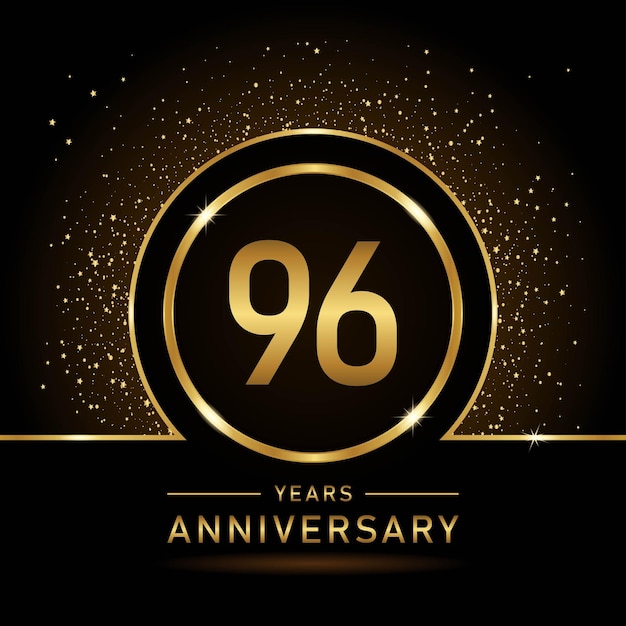 96th Anniversary Gold color template design for birthday event Vector Template