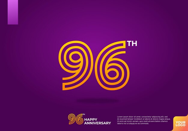 Vector 96th anniversary logotype