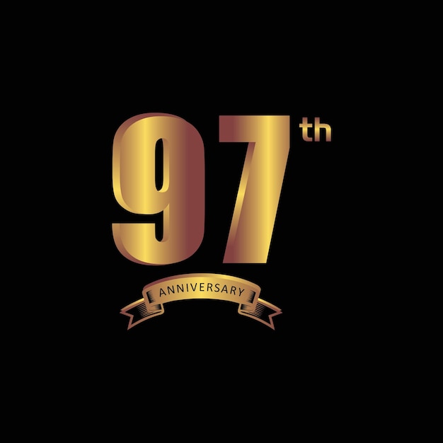 97st anniversary Vector gold edition on black background