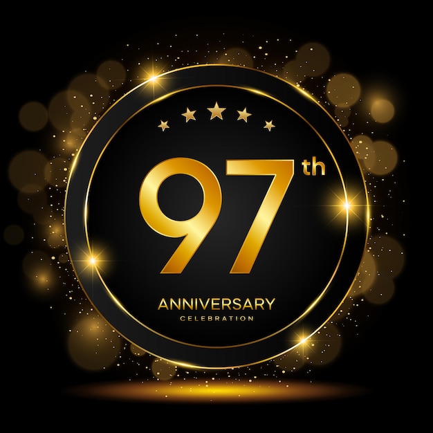 97th Anniversary Celebration Golden Anniversary Template Design Vector Template illustration