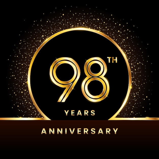 98th anniversary Logo Anniversary logo design with double line concept vector illustration