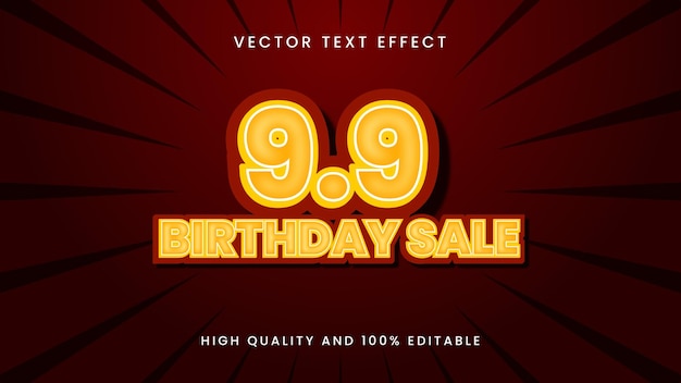 99 birthday sale text effect