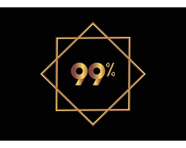 99 percent on black background gold vector image