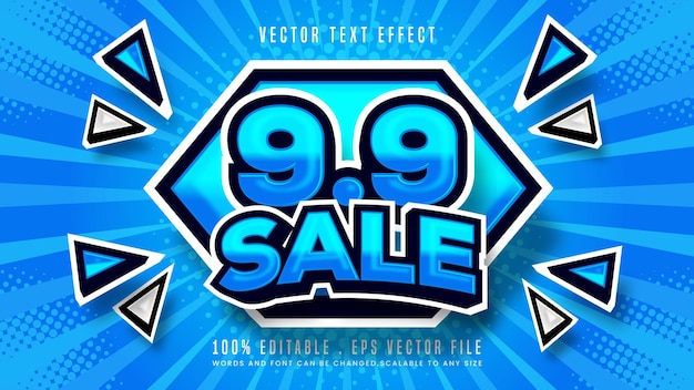 99 sale discount 3d editable text effect font style