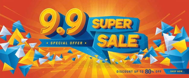 99 Shopping Day Super Sale Banner Template design, Web Header template design. Sale promotion poster