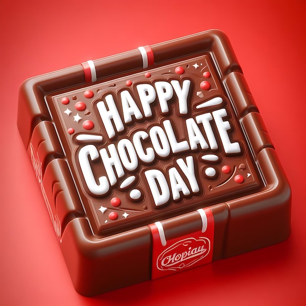 9th February Happy Chocolate Day poster design isolated chocolate color background eps10