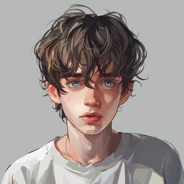 Vector a_digital_painting_of_a_boyanime_stylevector