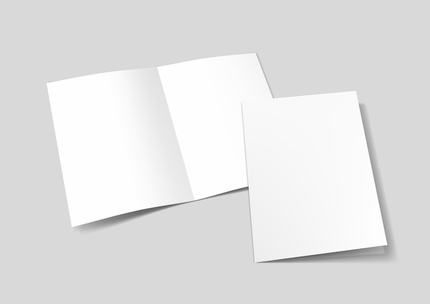 Vector a3 or a4 white blank halffolded brochure