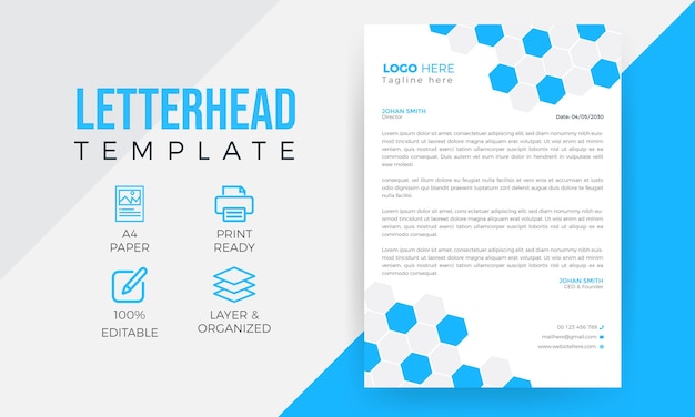 A4 business abstract letterhead design or office modern leaflet design template