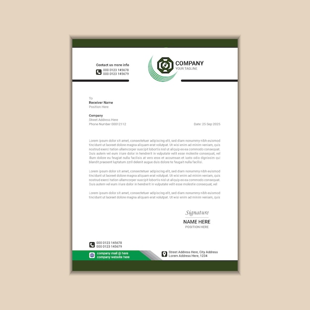 A4 Business Letterhead with a Modern and Simple Design