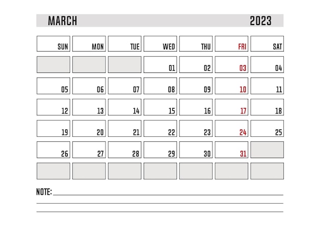 A4 corporate calendar  template design month march