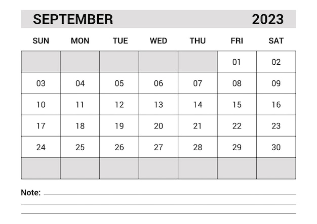 A4 corporate calendar  template design planning month September 2023