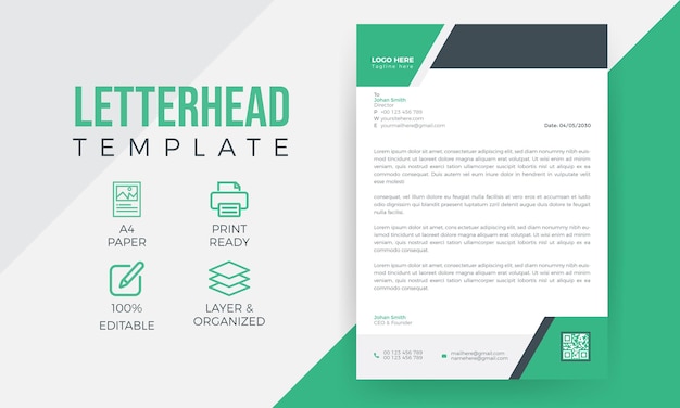 A4 medical healthcare letterhead design or hospital leaflet design template