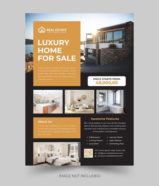 A4 Real Estate Flyer Template