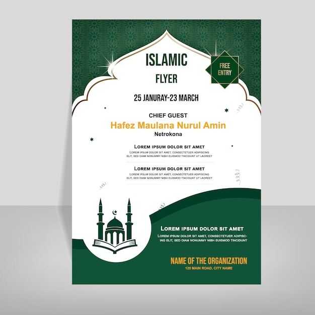 A4 size Islamic flyer for vector file download