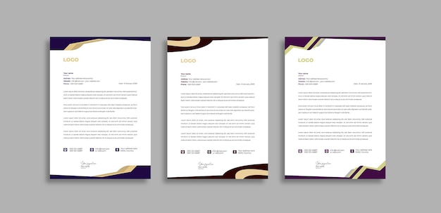 A4 size letterhead design template