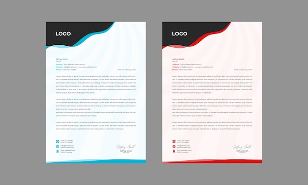 A4 size modern letterhead template