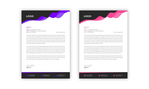 A4 size modern letterhead template