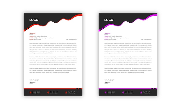 A4 size modern letterhead template