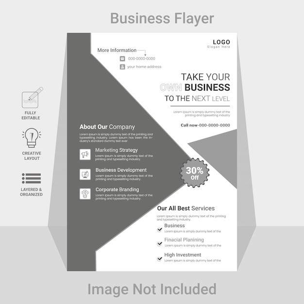 Vector a4 template for designing creative marketing flyers for corporations and marketing agencies