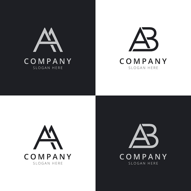 AA AB letter initial logo templates