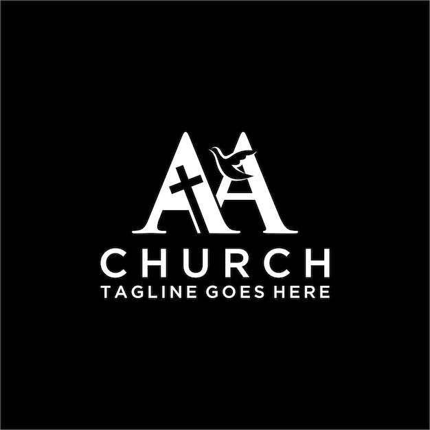 AA letter Christian or church logo design