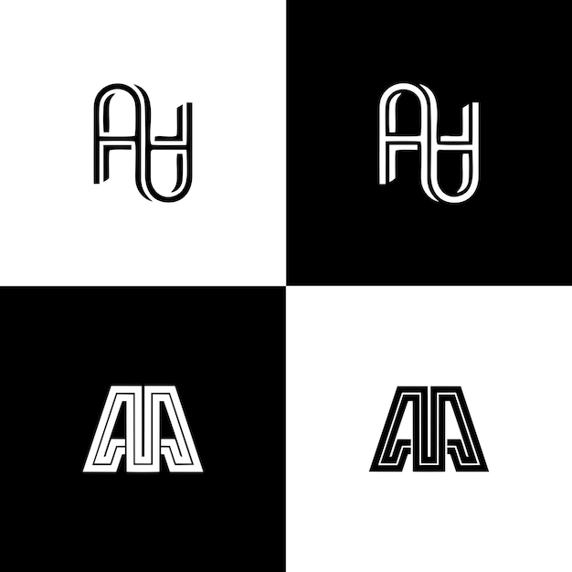 AA monogram letter vector download icon