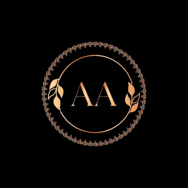 AA Monogram logotype for celebration, jewelry, wedding, greeting card, invitation Vector Template