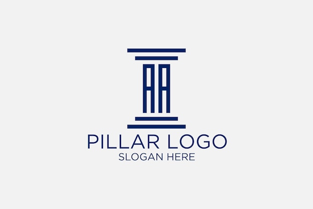 AAs initials legal pillar logo premium vector