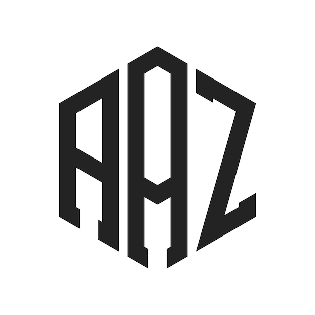 Vector aaz logo design initial letter aaz monogram logo using hexagon shape