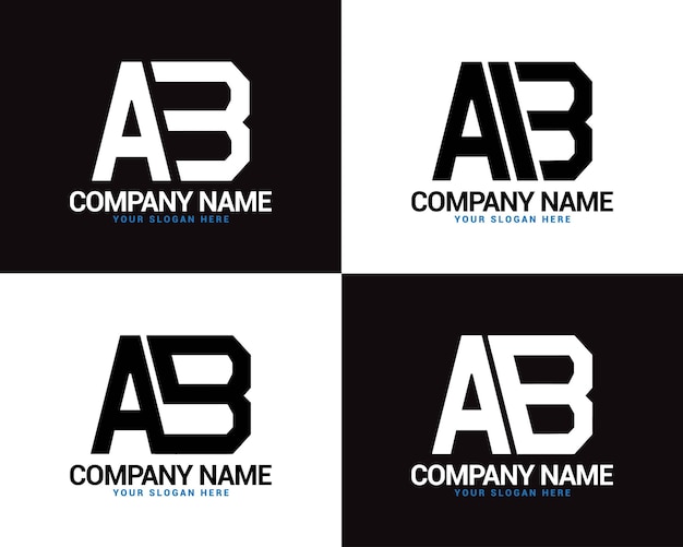 Ab Letter logo,ba Letter logo set