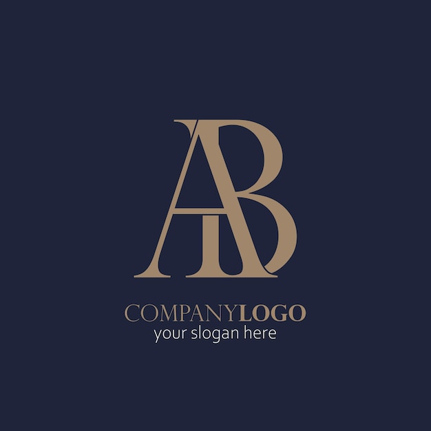 AB letters monogram elegant logo